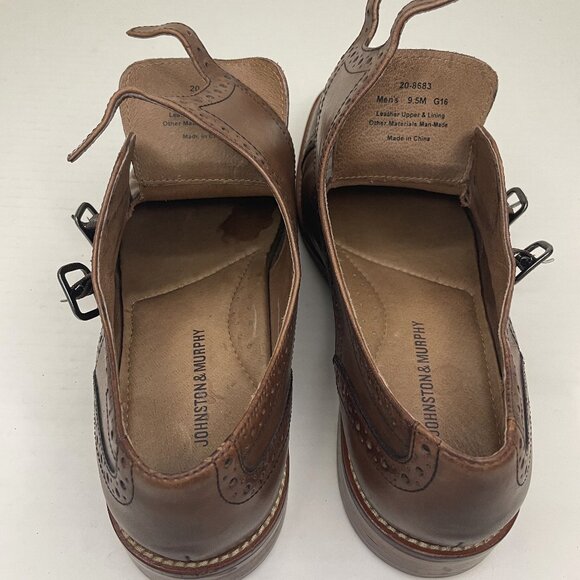 Johnston & Murphy Dress Shoes Men 9.5 M Brown Leather Double Monk Strap Cap Toe - Picture 14 of 15